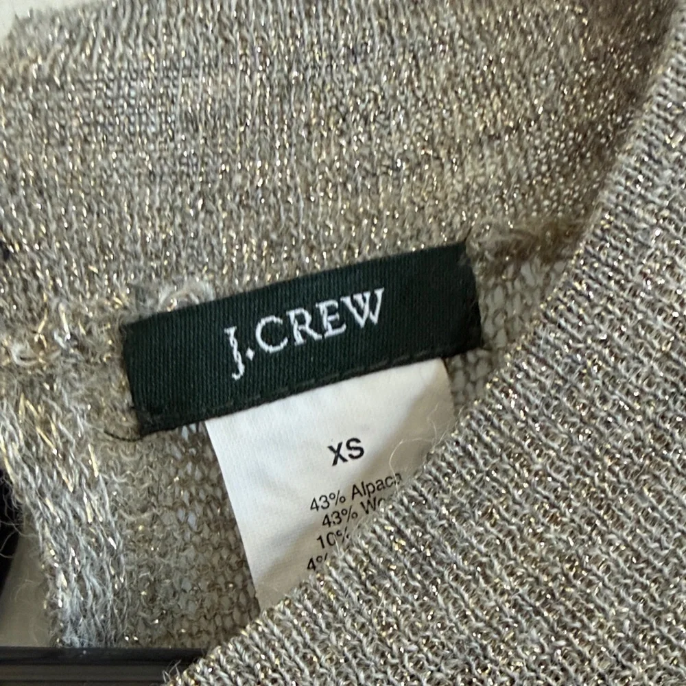 J. Crew Gray & Gold Metallic Sweater